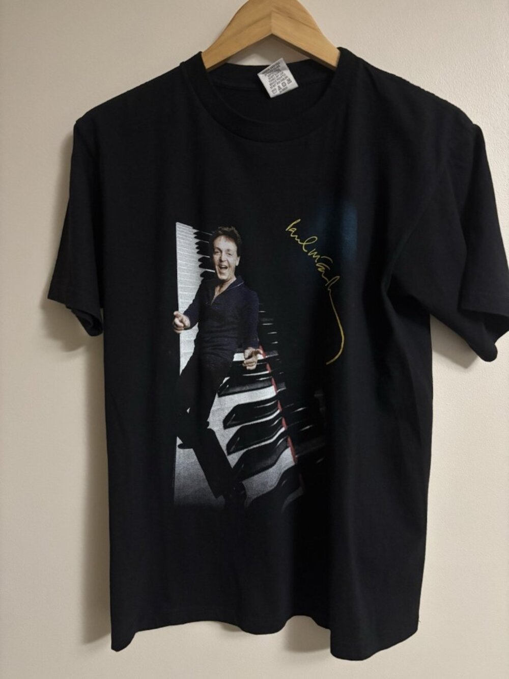 VINTAGE Paul McCartney Back In The US Tour Shirt Adult M Black 90s Rock Beatles